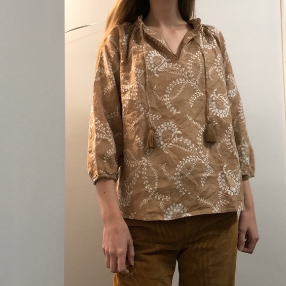 Land’s End linen peasant top - Picture 1 of 5